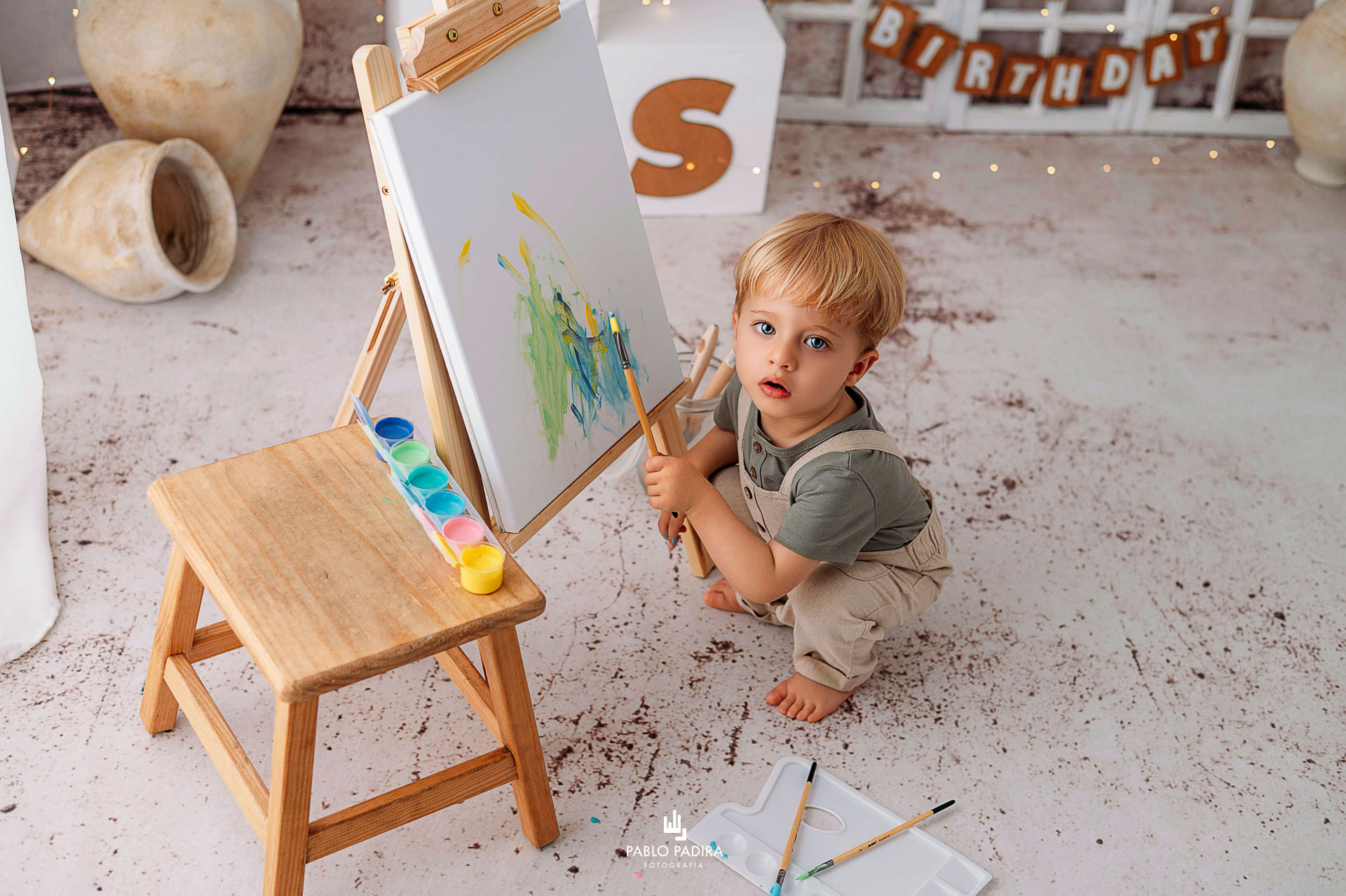Lienzo personalizado realizado en sesión Smash Paint infantil